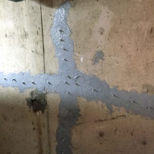 big crack in foundation wall repaired by epoxy injection